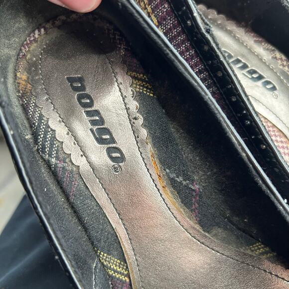 Vintage Y2K Women's 7.5 Bongo Bratz Canvas Plaid Pumps Round Toe Purple Heels - Picture 6 of 8